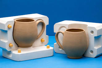 design custom slip casting molds for ceramic mugs with handles
