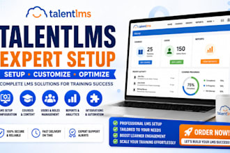 create talentlms online course, learnworlds, talentlms course guides and graphy