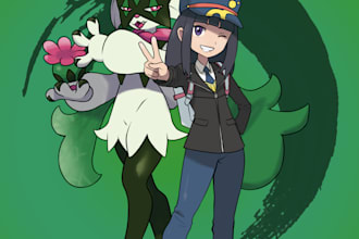 draw your custom pokemon trainer and team