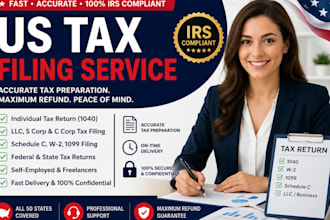 prepare and file your US federal tax return, llc tax filing, irs forms, and tax