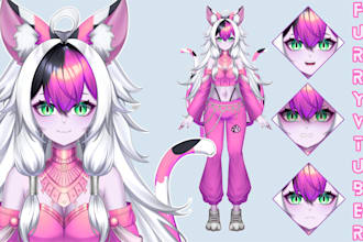 custom furry vtuber avatar vrchat model live2d rigging vtuber model furry avatar