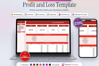 create balance sheet, cash flow, profit and loss spreadsheet in google sheets