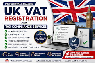 register UK vat, eori, oss, ioss and companies house tax compliance