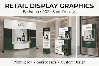 design retail promotional backdrop banner and in store display graphics