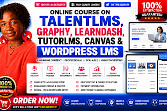 setup talentlms, course content on graphy learnworld moodle h5p or wordpress lms