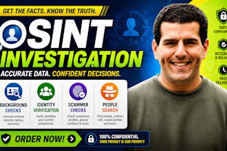 do osint investigation, background checks, identity verification, scammer checks