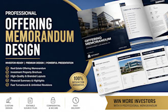 design investor ready real estate offering memorandum, om brochure or prospectus