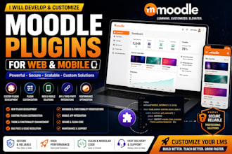 develop and customize moodle plugins for web and mobile applications