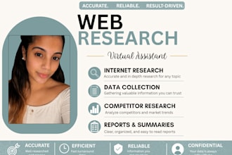do accurate web and market research, and data collection