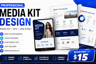 design a professional media kit, press kit, epk, or one sheet