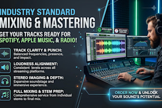 deliver an industry standard mix and master for spotify apple music and radio