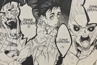 create japanese manga comic book, manga panel artist, manga storyboard design