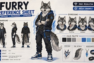 create furry reference sheet fursona ref sheet furry oc character sheet