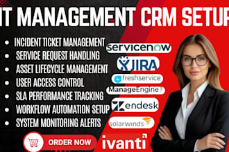 setup IT management via jira freshservice manageengine zendesk sysaid ivanti