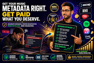 fix music metadata and register songs for royalty collection sync licensing isrc
