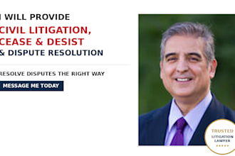 provide legal civil litigation cease and desist and dispute resolution service
