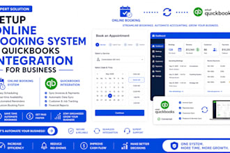 setup online booking system and quickbooks integration for business