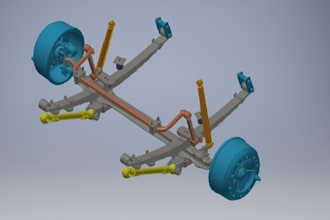 build accurate 3d cad models, vehicle chassis, vehicle suspension, solidworks