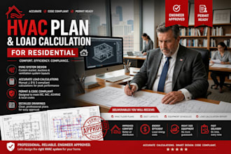 design hvac plans perform load calculations residential permits