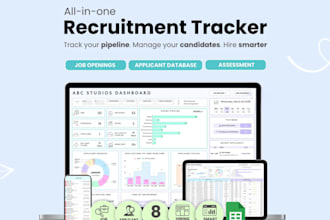 create recruitment dashboard, applicant tracking spreadsheet, sales pipeline