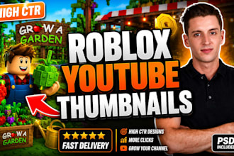 design high CTR roblox youtube thumbnail that get more clicks
