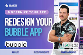 redesign your bubble app ui ux design and responsive website