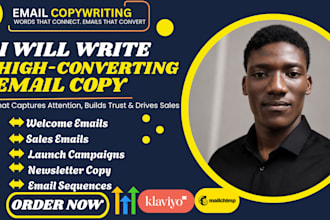 write ghl klaviyo mailchimp email marketing copy copywriting