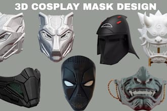 design 3d cosplay 3d wearable mask 3d helmet props 3d armor for 3d printing