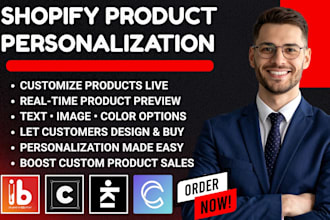 setup shopify product personalization zepto inkybay zakeke customily teeinblue