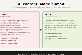 humanize ai content and make it undetectable and SEO friendly