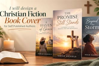 design a christian fiction book cover for self published authors