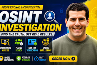 do osint investigation, background checks, people search, identity verification
