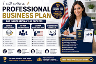 write a professional e2 l1 eb2 niw immigration IT consulting business plan