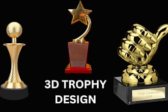 design custom 3d trophy awards, models and medal awards models for 3d printing