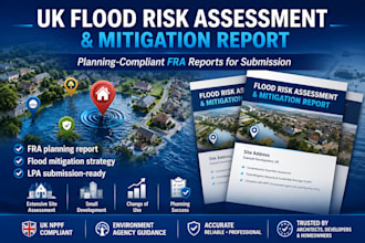 create a UK flood risk assessment report for planning approval