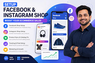 set up tiktok facebook and instagram shop with ecommerce shopify store ma