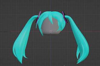 create 3d anime hair model game ready for roblox