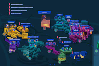 create illustrated and interactive map for you