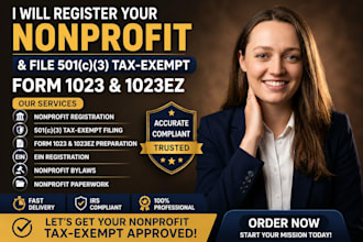 register your nonprofit and file 501c3 tax exempt form 1023 and 1023ez