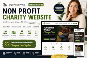 build squarespace 501c3 non profit charity website donation fundraising ngo site