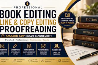 do professional book editing, line and copy edit, proofreading, amazon kdp