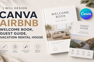 create canva airbnb welcome book,guest guide design,vacation rental house manual