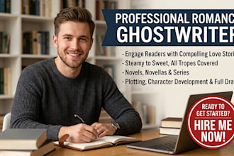 be your romance ghostwriter, young adult ebook fiction ghostwriter