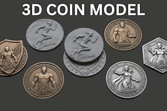 sculpt 3d spin coin pendant medallion 3d emblem crypto coin nft art in 3d style
