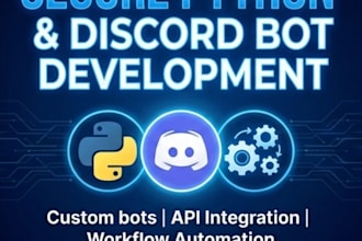 code custom python automations scripts and discord bots