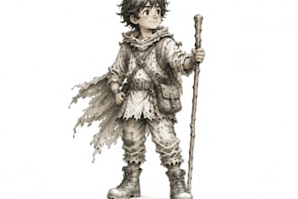 draw professional hand drawn character pose sheets