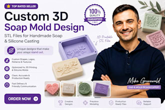 design custom 3d soap mold stl files for handmade soap and silicone casting