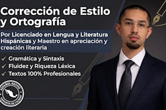 proofread and edit your spanish texts as a literature expert