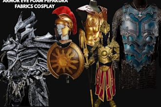 do 3d cosplay creation anime wearable cosplay armor 3d knight eva foam pepakura