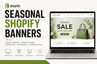 design seasonal shopify banners and website banner ads